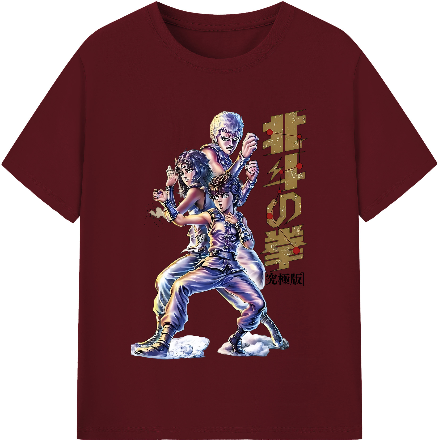 （画像用） 北斗の拳 Fist of the North Star 綿100％半袖Tシャツ（フロントプリント）